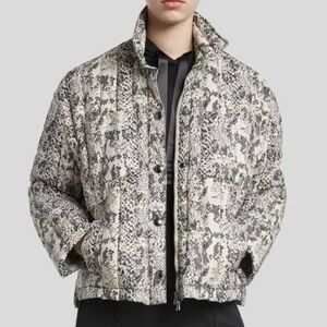 ATM Anthony Thomas Melillo Snake Print Down Quilted Puffer Jacket Size Medium